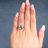 5ct Round Cut Aquamarine Vintage Engagement Ring