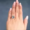 5ct Round Cut Aquamarine Vintage Engagement Ring