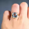 5ct Round Cut Aquamarine Vintage Engagement Ring