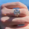 5ct Cushion Cut White Sapphire Classic Engagement Ring