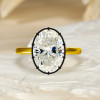 5.8ct Oval Cut White Sapphire Two Tone Engagement Ring