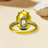 5.8ct Oval Cut White Sapphire Two Tone Engagement Ring