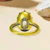 5.8ct Oval Cut White Sapphire Two Tone Engagement Ring