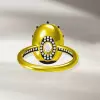 5.8ct Oval Cut White Sapphire Two Tone Engagement Ring