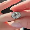 5.8ct Oval Cut White Sapphire Two Tone Engagement Ring