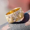 Flush Set White Sapphire Matte Starry Band Ring