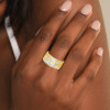Flush Set White Sapphire Matte Starry Band Ring