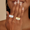 Flush Set White Sapphire Matte Starry Band Ring