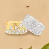 Flush Set White Sapphire Matte Starry Band Ring