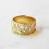 Flush Set White Sapphire Matte Starry Band Ring