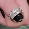 Flush Set White Sapphire Matte Starry Band Ring