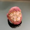 6ctw Fuchsia Pink Sapphire and Rose Quartz Cocktail Ring