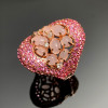 6ctw Fuchsia Pink Sapphire and Rose Quartz Cocktail Ring