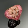 6ctw Fuchsia Pink Sapphire and Rose Quartz Cocktail Ring