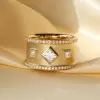 Bezel Set Princess Cut Modern Matte Wedding Band