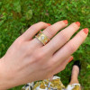 Bezel Set Princess Cut Modern Matte Wedding Band