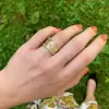 Bezel Set Princess Cut Modern Matte Wedding Band