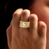 Bezel Set Princess Cut Modern Matte Wedding Band