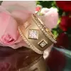Bezel Set Princess Cut Modern Matte Wedding Band