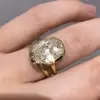 5.8ct Oval Cut White Sapphire Wedding Ring Set