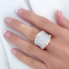 3ctw White Sapphire Paved Saddle Cocktail Ring