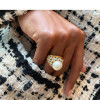 One-of-a-Kind 12MM Pearl Rose Cut Cocktail Ring