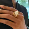 One-of-a-Kind 12MM Pearl Rose Cut Cocktail Ring