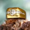 2.7ct Round Cut Chunky Vintage Sandblasted Engagement Ring