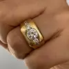 2.7ct Round Cut Chunky Vintage Sandblasted Engagement Ring