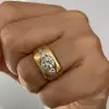 2.7ct Round Cut Chunky Vintage Sandblasted Engagement Ring