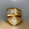 2.7ct Round Cut Chunky Vintage Sandblasted Engagement Ring