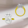 3ct Pear Cut White Sapphire Vintage Crown Ring