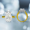 3ct Pear Cut White Sapphire Vintage Crown Ring