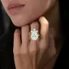 3ct Pear Cut White Sapphire Vintage Crown Ring