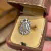 3ct Pear Cut White Sapphire Vintage Crown Ring