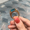 14ct Emerald Cut Aquamarine Vintage Cocktail Ring