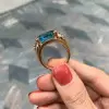 14ct Emerald Cut Aquamarine Vintage Cocktail Ring