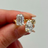8ctw Emerald and Pear Cut Toi Et Moi Engagement Ring
