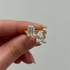 8ctw Emerald and Pear Cut Toi Et Moi Engagement Ring
