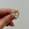 8ctw Emerald and Pear Cut Toi Et Moi Engagement Ring