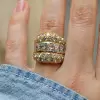 6ctw Round and Radiant Cut Vintage Cocktail Ring