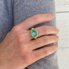 12ct East-West Cushion Cut Emerald Vintage Cocktail Ring