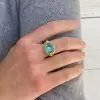 12ct East-West Cushion Cut Emerald Vintage Cocktail Ring