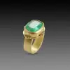 12ct East-West Cushion Cut Emerald Vintage Cocktail Ring
