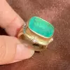 12ct East-West Cushion Cut Emerald Vintage Cocktail Ring