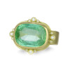 12ct East-West Cushion Cut Emerald Vintage Cocktail Ring