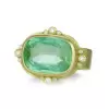 12ct East-West Cushion Cut Emerald Vintage Cocktail Ring