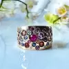 Flush Set Scatterred Multicolor Sapphire Bold Cocktail Ring