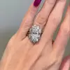 5.8ct Oval Cut Three Pieces Vintage Crown Wedding Ring Set