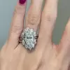 5.8ct Oval Cut Three Pieces Vintage Crown Wedding Ring Set